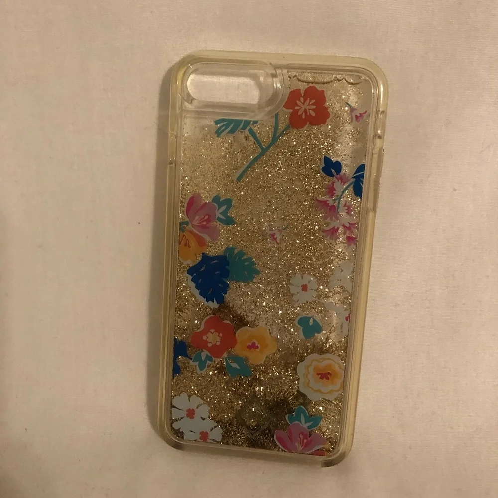 Vera Bradley Santiago Floral Liquid Glitter iPhone 6plus/8plus